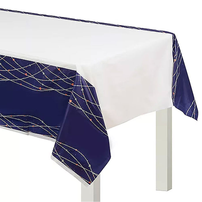 Navy Love Plastic Table Cover | 1 ct.