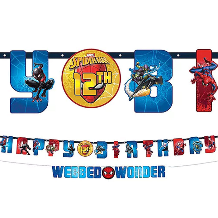 Spider-Man Webbed Wonder Add an Age Birthday Banner Set, 2pc, | 1ct