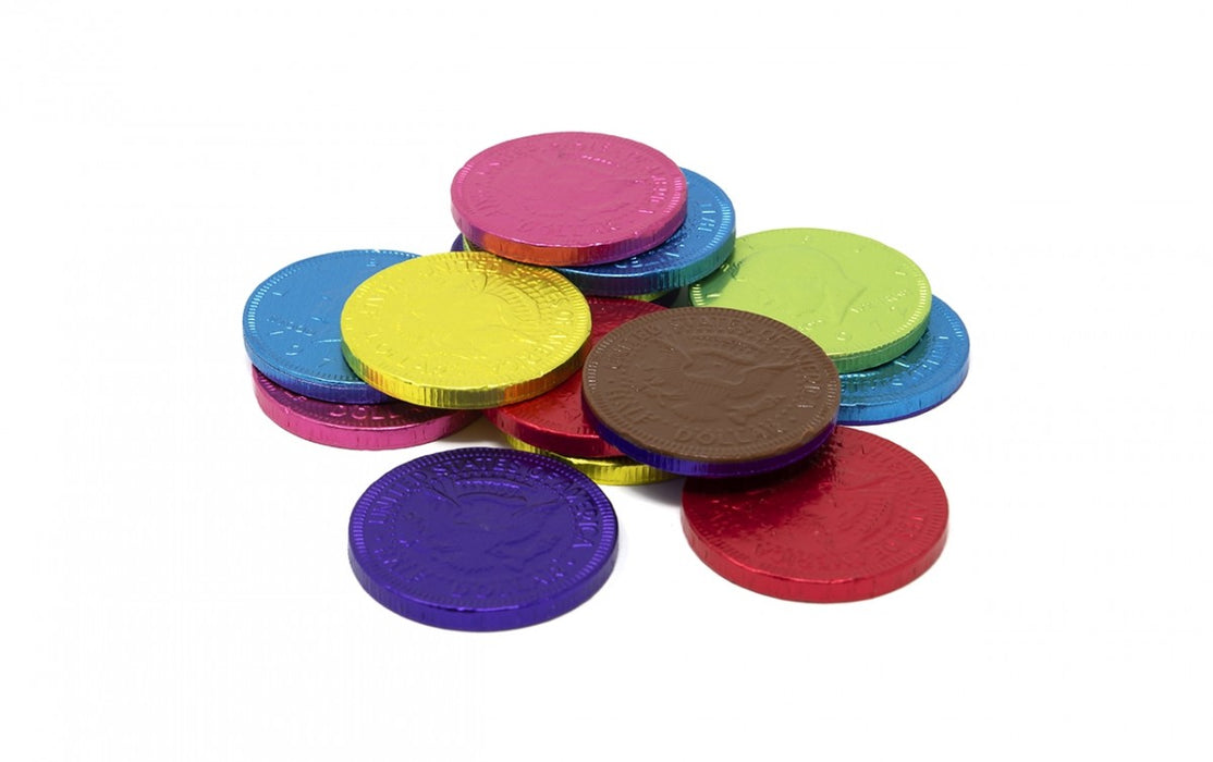 Fort Knox Rainbow Foil Chocolate Coins 1.5" | 16oz.