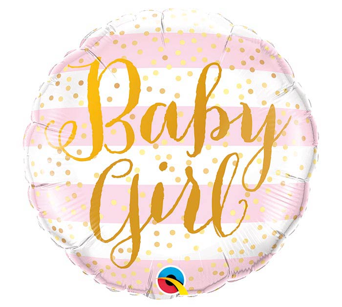 Baby Girl Pink Stripes Balloon 18" | 1ct