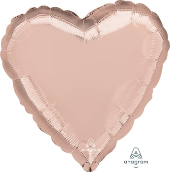 Rose Gold Satin Luxe Heart Balloon  18" | 1ct