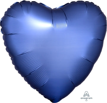 Azure Satin Luxe Heart Balloon 18" | 1ct