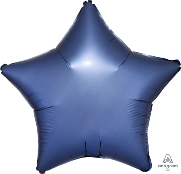 Azure Blue Satin Luxe Star Mylar Balloon 18" | 1ct