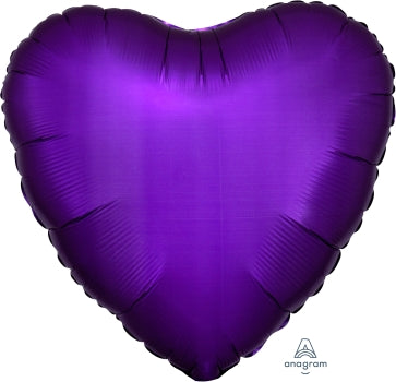 Royale Purple Satin Luxe Heart Balloon 18" | 1ct