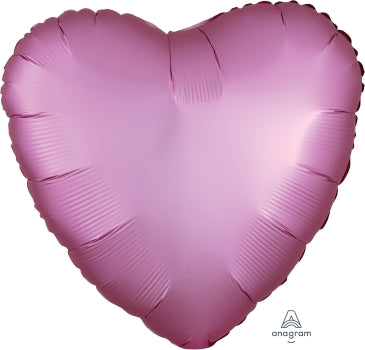 Flamingo-Pink Satin Luxe Heart Balloon 18" | 1ct