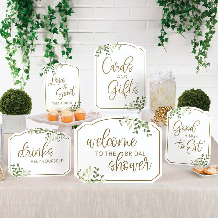 Botanical Greenery Bridal Shower Sign Set 5pk | 1ct