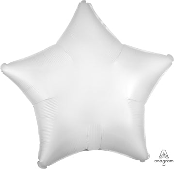 White Satin Luxe Star Balloon 18" | 1ct