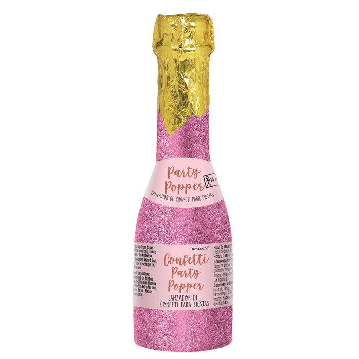 Glitter Pink Champagne Confetti Party Popper | 1ct