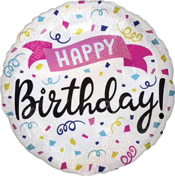 Happy Birthday Sparkle Banner Mylar Balloon 18" | 1ct