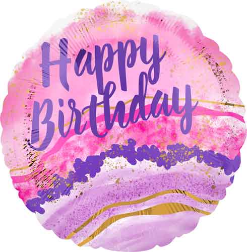 Happy Birthday Watercolor Mylar Balloon 18" | 1ct