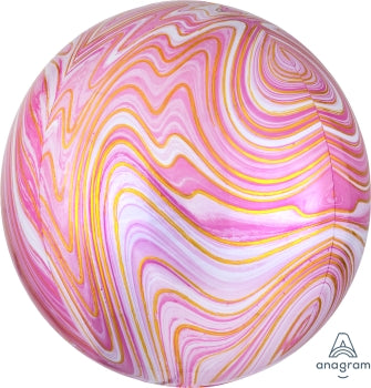Pink Marblez Orbz Balloon 15" | 1ct