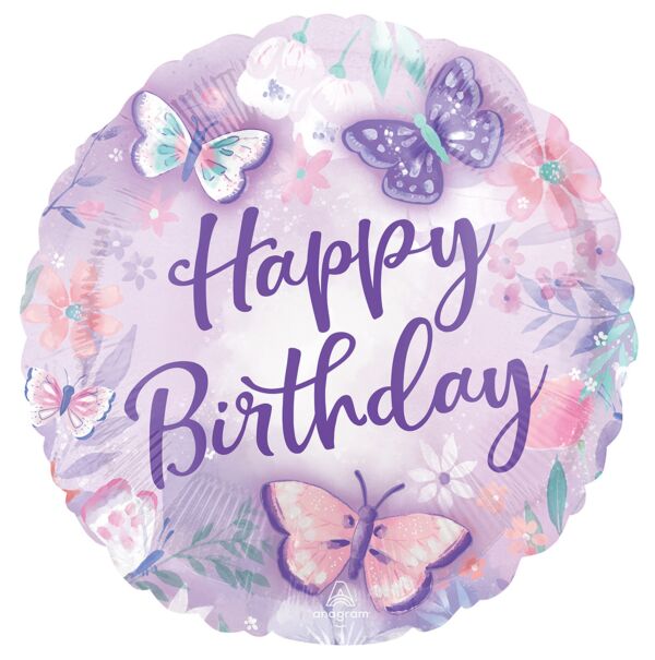 Happy Birthday Flutters Mylar Balloon 18" | 1 ct