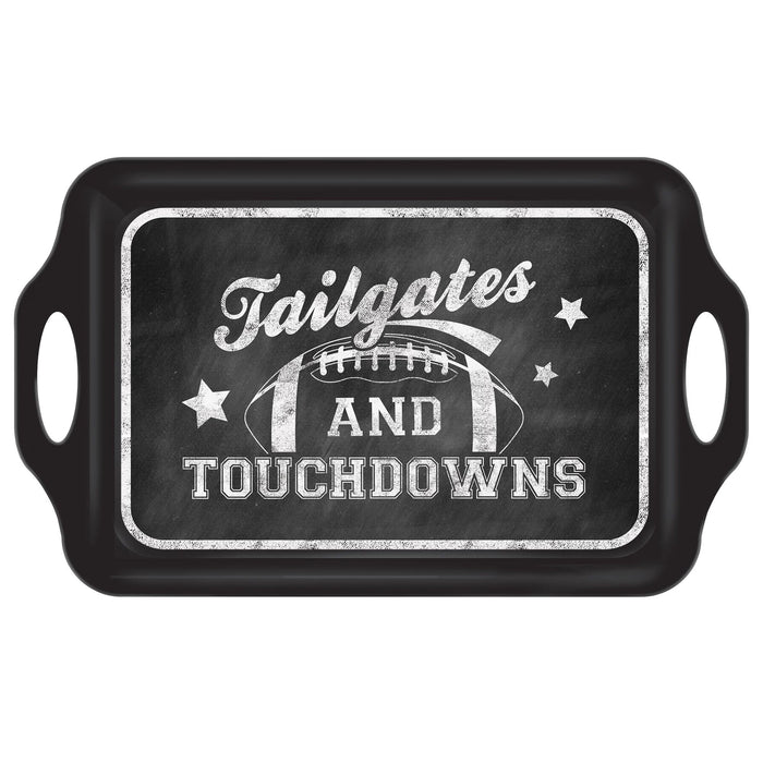 Tailgates & Touchdowns Melamine Tray w/ Handle | 1ct