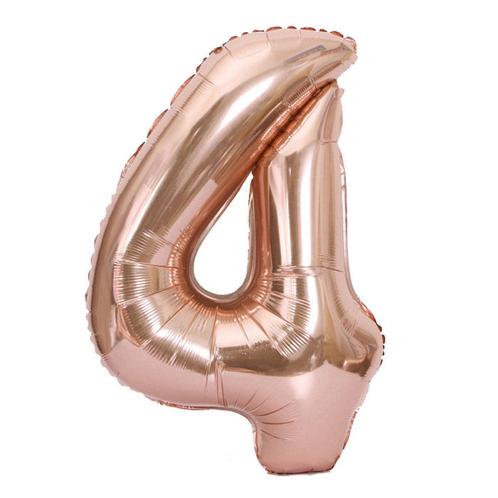 Rose Gold Number Balloons 16"