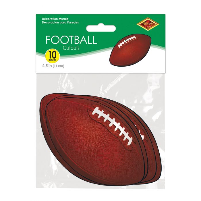 Mini Football Cutouts 4.5" | 10ct