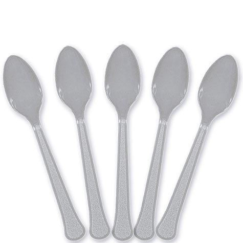 Silver Plastic Spoons | 20ct