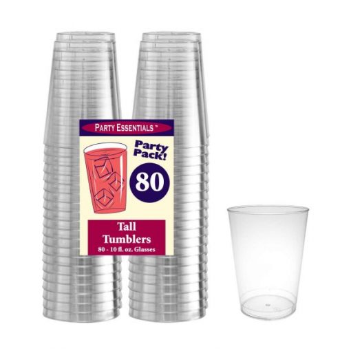 Clear Plastic Tumblers Party Pack 10oz | 80ct