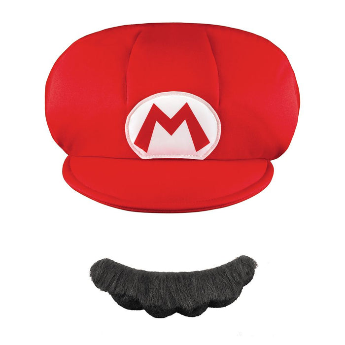 Super Mario Mario Childs Hat and Mustache | 1 ct