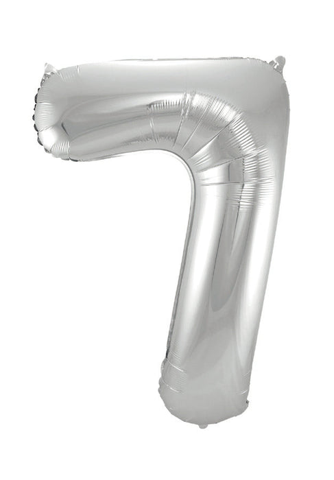 Air-filled Silver Number Balloon 7
