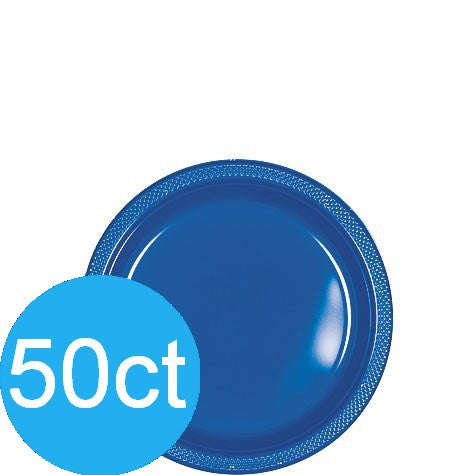 Bright Royal Blue 7" Plastic Plate | 50ct