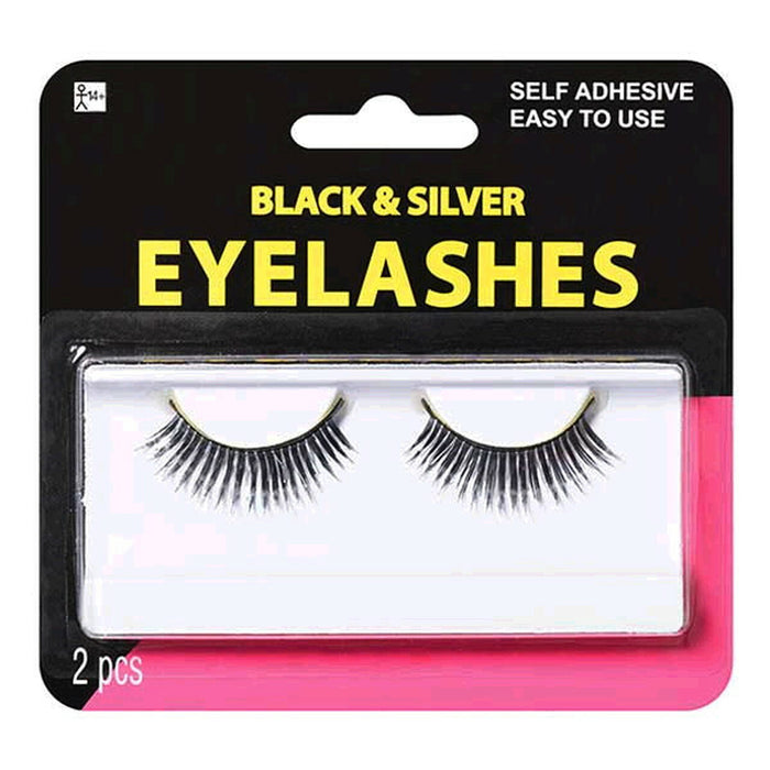 Black & Silver Eyelashes | 1 pr