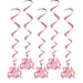It's A Girl Pink Swirl Hanging Decorations | 5ct