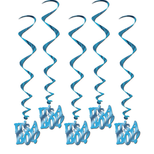 It's A Boy Blue Swirl Hanging Decorations | 5ct