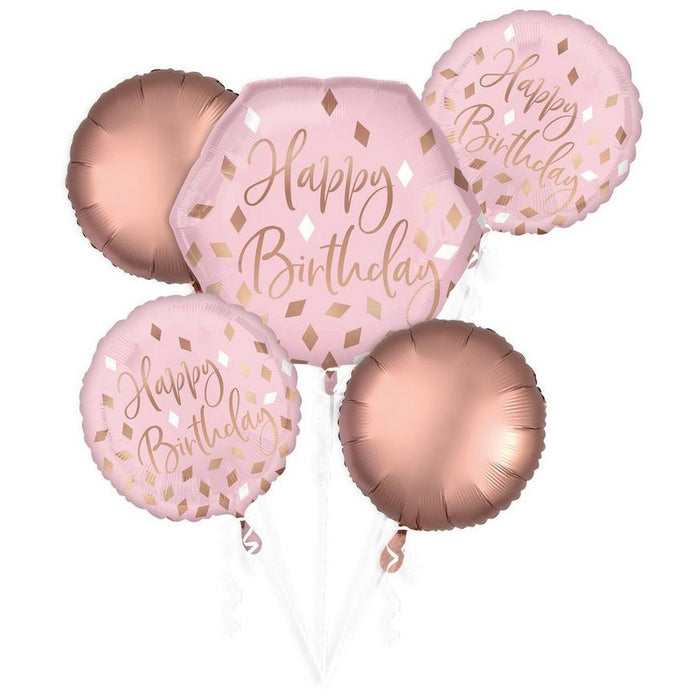 Blush Pink Birthday Balloon Bouquet | 5pc