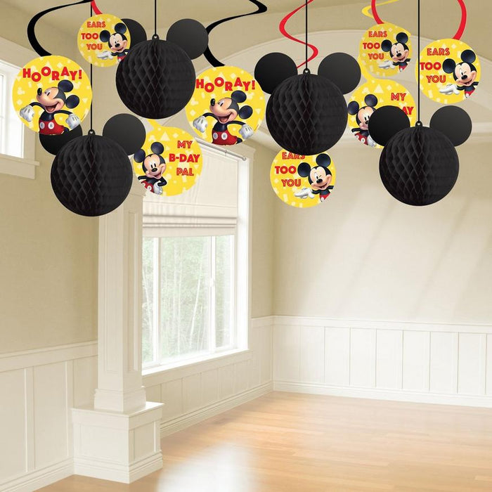 Mickey Mouse Forever Swirl and Honeycomb Decorations | 12pcs