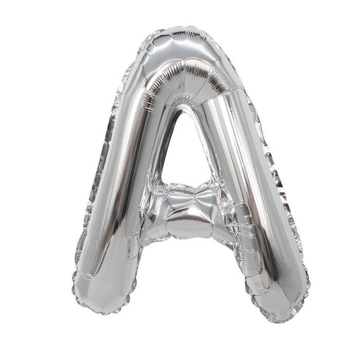 Air Filled Silver Mylar ''A'' Letter Balloon, 16" | 1 ct