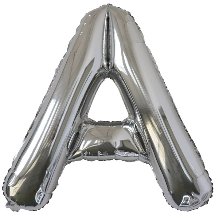 "A" Silver Jumbo Metallic Balloon 34" | 1ct.