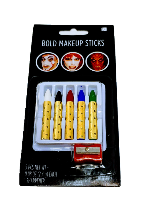 Bold Makeup Sticks W/Sharpener | 6pcs
