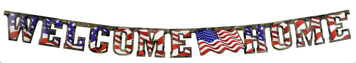 Welcome Home American Heroes Patriotic Banner 7.5' | 1 ct