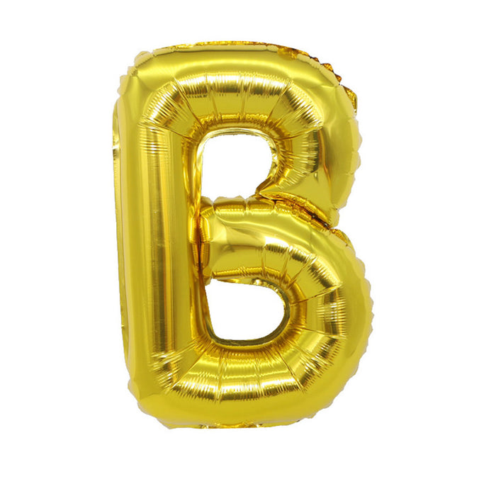 Air Filled Gold Mylar ''B'' Letter Balloon,  16" | 1 ct