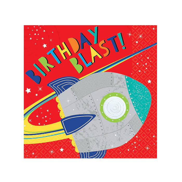 "Blast Off" Space Party Lunch Napkins 7" | 16ct