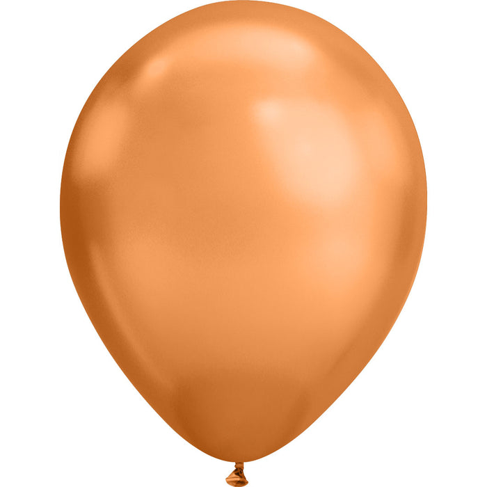 Chrome Copper Latex Balloon With Helium and Hi-Float  11'' | 1 ct