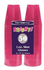 Brights Neon Plastic Shot Glasses pink | 50ct
