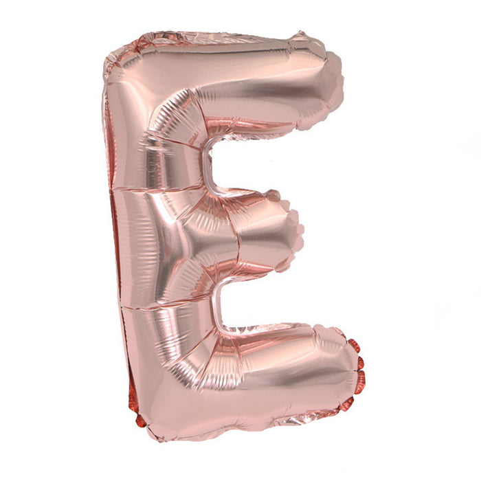 Air Filled Rose Gold Mylar ''E'' Letter Balloon, 16" | 1 ct