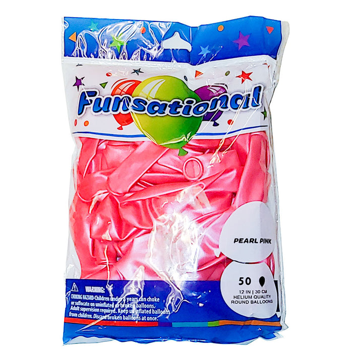 Pearl Pink Funsational 12" Latex Ballons | 50ct