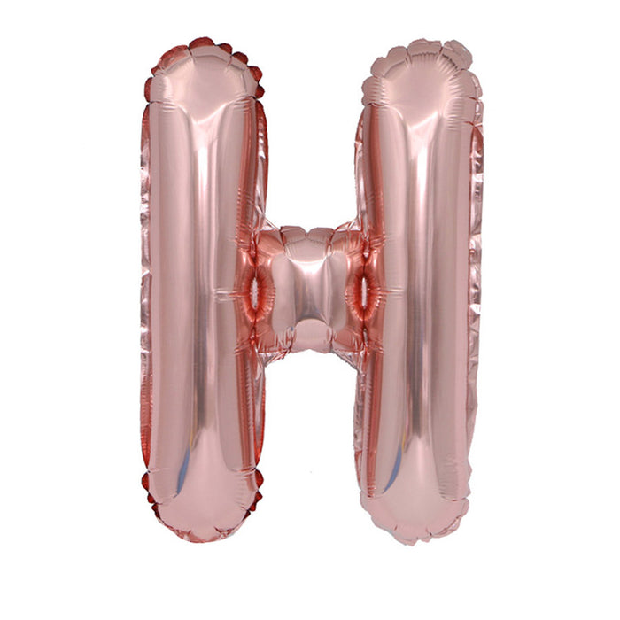 Air Filled Rose Gold Mylar ''H'' Letter Balloon, 16" | 1 ct