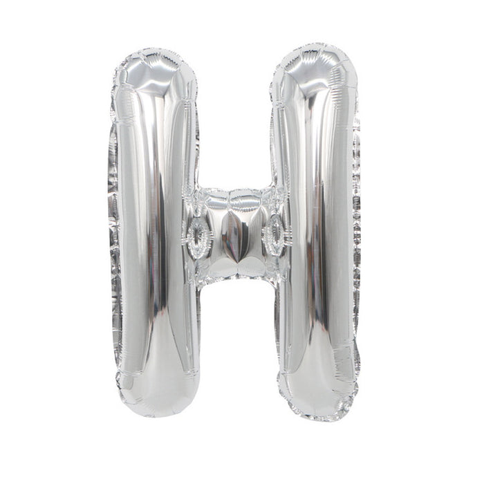 Air Filled Silver Mylar ''H'' Letter Balloon, 16" | 1 ct