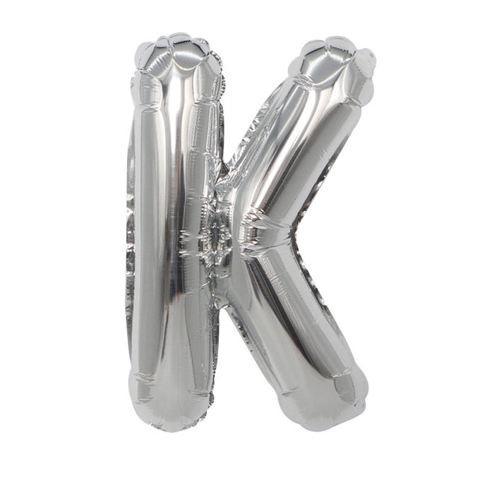 Air Filled Silver Mylar ''K'' Letter Balloon, 16" | 1 ct