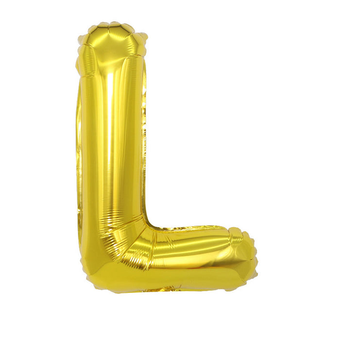 Air Filled Gold Mylar ''L'' Letter Balloon, 16' | 1 ct
