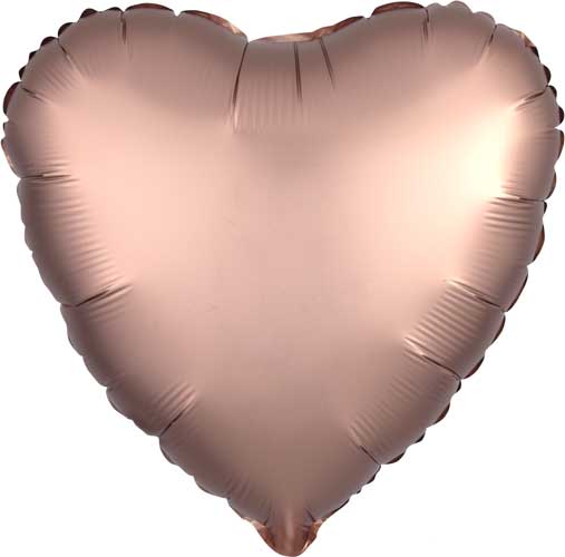 Satin Rose Copper Heart Mylar Balloon 18" | 1 ct
