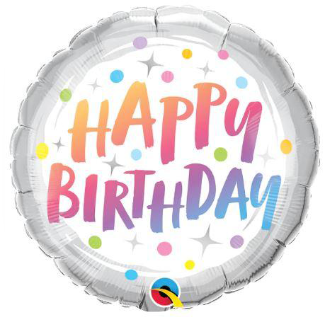 Happy Birthday Rainbow Dots Mylar Balloon 18" | 1ct