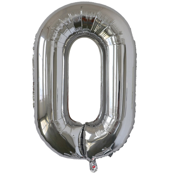 "O" Silver Jumbo Metallic Balloon | 1ct