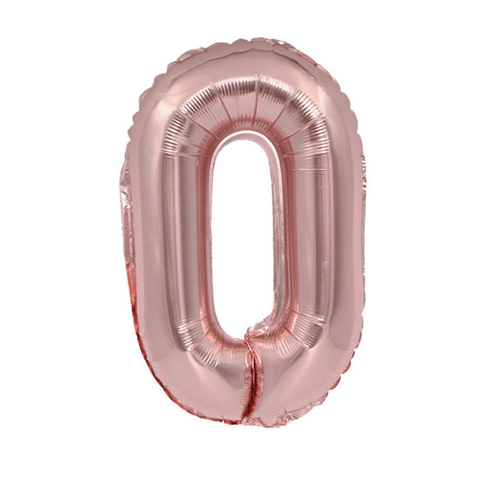 Air Filled Rose Gold Mylar ''O'' Letter Balloon, 16" | 1 ct