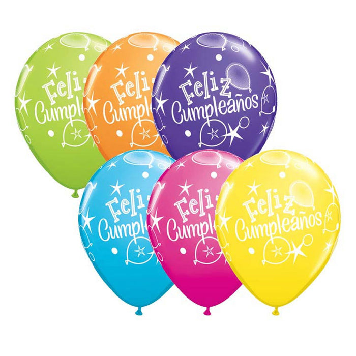 Feliz Cumpleanos Printed Latex Balloons 11" | 6ct
