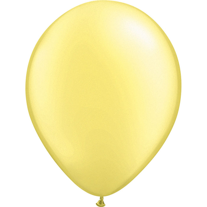 Pearl Lemon Chiffon, Latex Balloon With Helium and Hi-Float  11'' | 1 ct