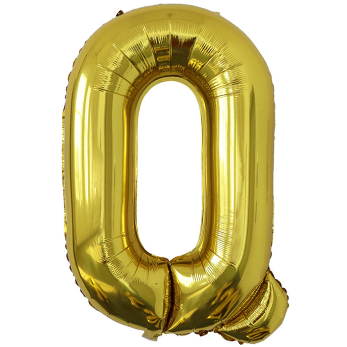 "Q" Gold Jumbo Metallic Balloon | 1ct.